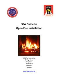 SFA Guide to Open Fire Installation