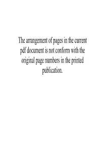 The Arrangement of Pages in the Current Pdf Document Is Not Conform with the Original Page Numbers in the Printed Publication