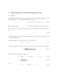 4 Representations of the Electromagnetic Field