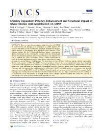 Chirality Dependent Potency Enhancement and Structural Impact of Glycol Nucleic Acid Modiﬁcation on Sirna † † † † † Mark K