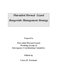 Flat-Tailed Horned Lizard Rangewide Management Strategy