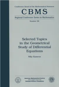 Selected Topic S in the Geometrica L Study of Differentia L Equations