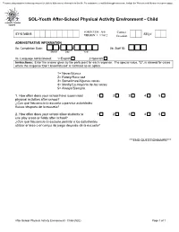 SOL Youth Anthropometry Youth FORM CODE: ANT Contact ID NUMBER: SEQ # VERSION: 1 2/22/12 Occasion