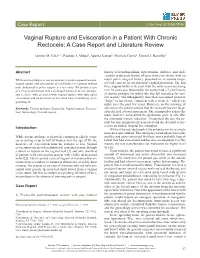 Vaginal Rupture and Evisceration in a Patient with Chronic Rectocele: a Case Report and Literature Review