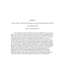 ABSTRACT a Study of Medieval Intrasite Find Distribution on The