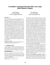 Correlation Constraint Shortest Path Over Large Multi-Relation Graphs