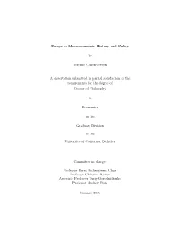 Essays in Macroeconomic History and Policy by Jeremie