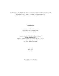 Evaluation of Selected Provenances of Taxodium Distichum For