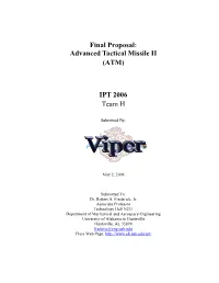 Final Proposal: Advanced Tactical Missile II (ATM) IPT 2006 Team H