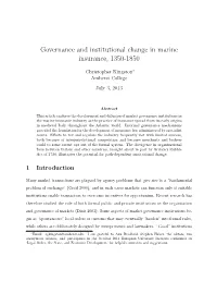Governance and Institutional Change in Marine Insurance, 1350-1850