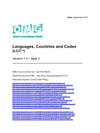 Languages, Countries and Codes (LCCTM)