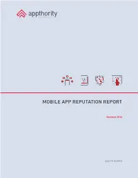 Mobile App Reputation Report