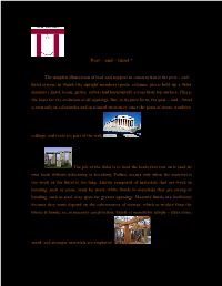 Post – and – Lintel *