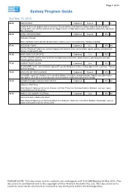 Sydney Program Guide