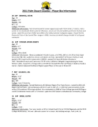 2011 Palm Desert Coyotes - Player Bio Information
