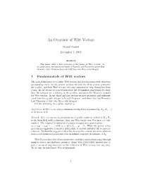 An Overview of Witt Vectors