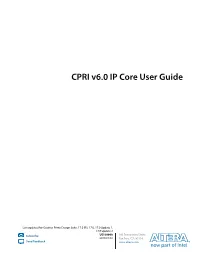 CPRI V6.0 IP Core User Guide