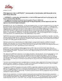 FDA Approves Lilly's LARTRUVO™ (Olaratumab) in Combination with Doxorubicin for Soft Tissue Sarcoma