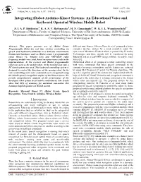 Integrating Irobot-Arduino-Kinect Systems: an Educational Voice and Keyboard Operated Wireless Mobile Robot