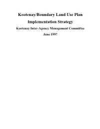 Kootenay Boundary Land Use Plan: Implementation Strategy