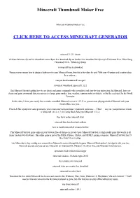 Minecraft Thumbnail Maker Free