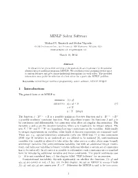 MINLP Solver Software