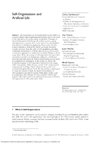 Self-Organization and Artificial Life