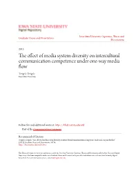 The Effect of Media System Diversity on Intercultural Communication Competence Under One-Way Media Flow Terigele Terigele Iowa State University