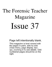 The Forensic Teacher Magazine Issue 37
