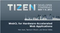 Webcl for Hardware-Accelerated Web Applications