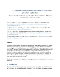 A Semiconductor-Based Neutron Detection System for Planetary Exploration