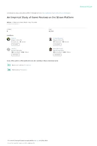 An Empirical Study of Game Reviews on the Steam Platform
