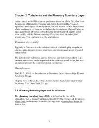 Chapter 2. Turbulence and the Planetary Boundary Layer