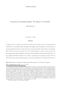 Depositors Disciplining Banks: the Impact of Scandals 1