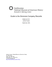 Guide to the Simmons Company Records