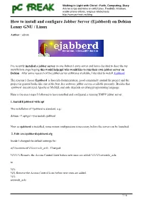 How to Install and Configure Jabber Server (Ejabberd) on Debian Lenny GNU / Linux
