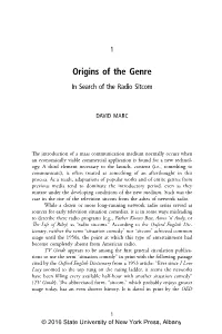 Origins of the Genre in Search of the Radio Sitcom
