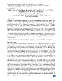 The Role of Geomorphologic Phenomena In