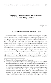 Engaging Differences in Chosŏn Korea: a Post-Ming Context *