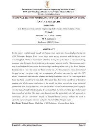 RAINFALL RUNOFF MODELING of PUNPUN RIVER BASIN USING ANN –A CASE STUDY Subha Sinha Asst
