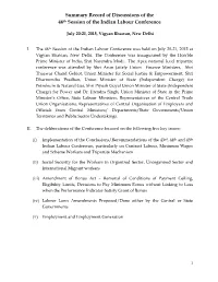 Summary Record of Discussions of the 46Th Session of the Indian Labour Conference