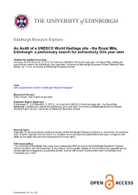 The Royal Mile, Edinburgh: a Preliminary Search for Authenticity One Year Later' University of Edinburgh Business School Working Paper Series, Vol