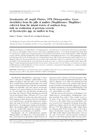 Ahead of Print Online Version Gyrodactylus Aff. Mugili Zhukov