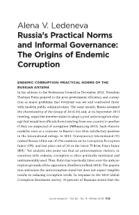 Alena V. Ledeneva Russia's Practical Norms and Informal Governance