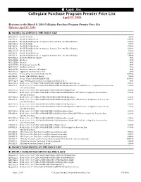 Apple, Inc. Collegiate Purchase Program Premier Price List April 13, 2010