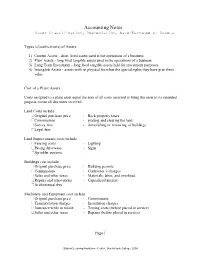 Asset Classification, Depreciation, Depletion