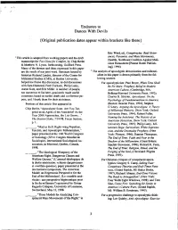 Endnotes to Dances with Devils {Original Publication Dates Appear