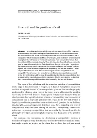 Free Will and the Problem of Evil