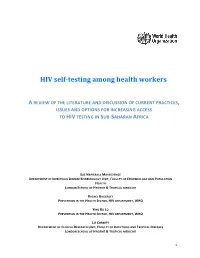 HIV Self-Testing Among Health Workers