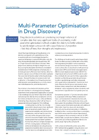 Multi-Parameter Optimisation in Drug Discovery